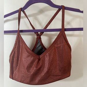 Nike Metallic Sports Bra, Burgundy